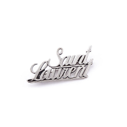 Saint Laurent Aged Brass Logo Brooch