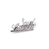 Saint Laurent Aged Brass Logo Brooch