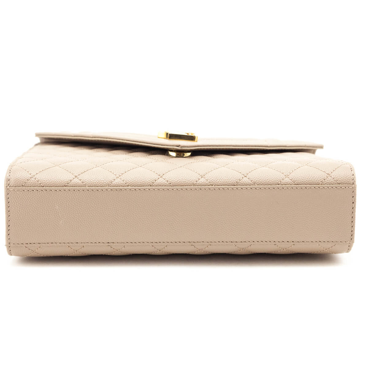 Saint Laurent Beige Grain De Poudre Mixed Matelasse Triquilt Medium Monogram Satchel