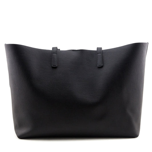 Saint Laurent Black Calfskin Large Shopping Tote