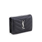 Saint Laurent Black Grain De Poudre Monogram Card Case