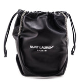 Saint Laurent Black Lambskin Teddy Drawstring Bag