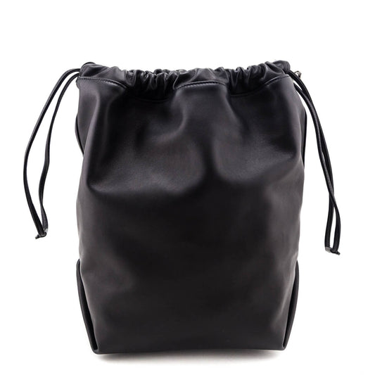 Saint Laurent Black Lambskin Teddy Drawstring Bag