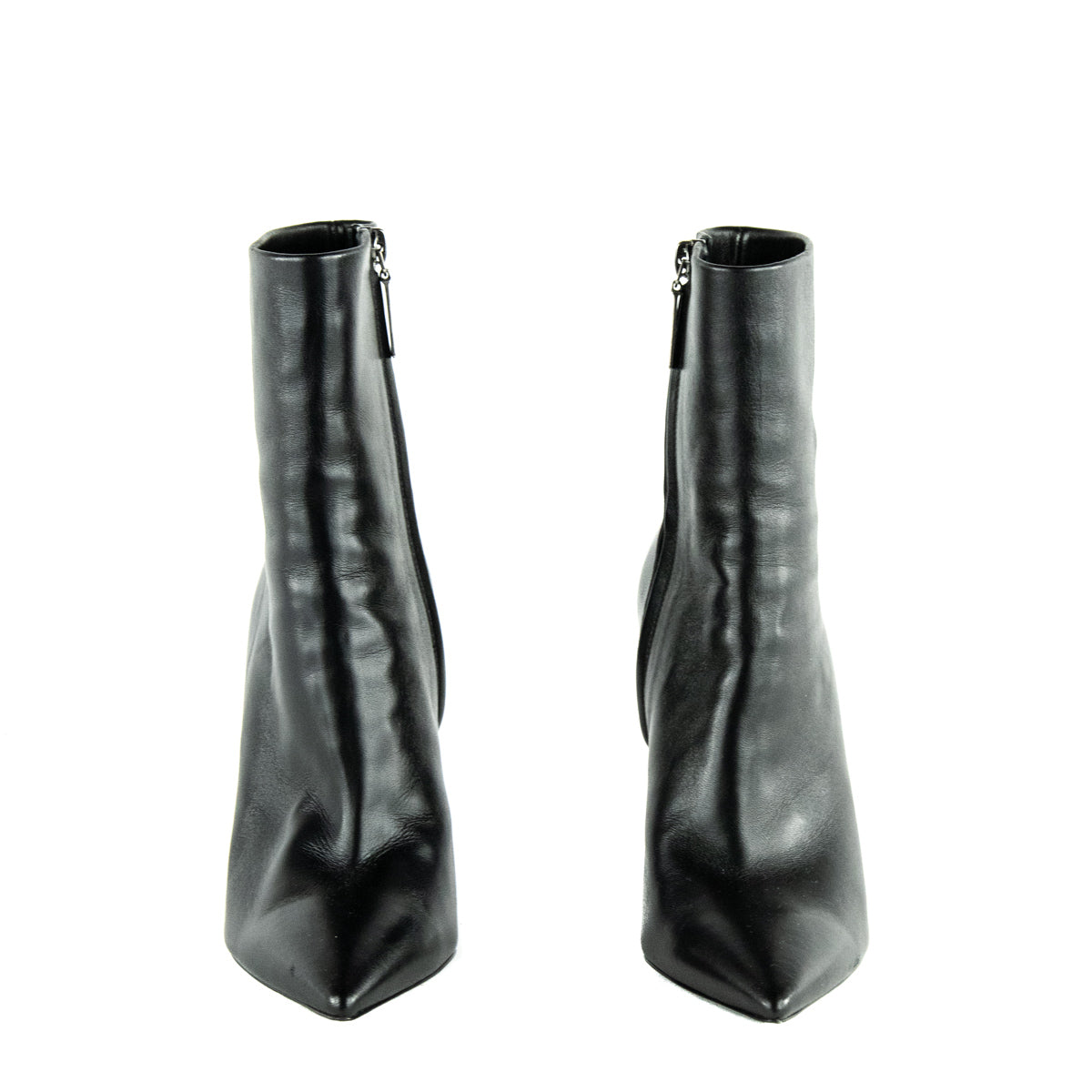 Saint Laurent Black Leather Opyum Ankle Boots Size US 6 | EU 36