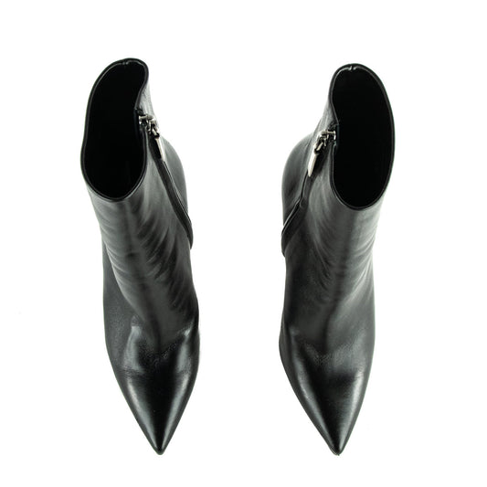 Saint Laurent Black Leather Opyum Ankle Boots Size US 6 | EU 36