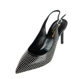 Saint Laurent Black Paril Studded Slingback 90 Pumps Size US 7 | EU 37