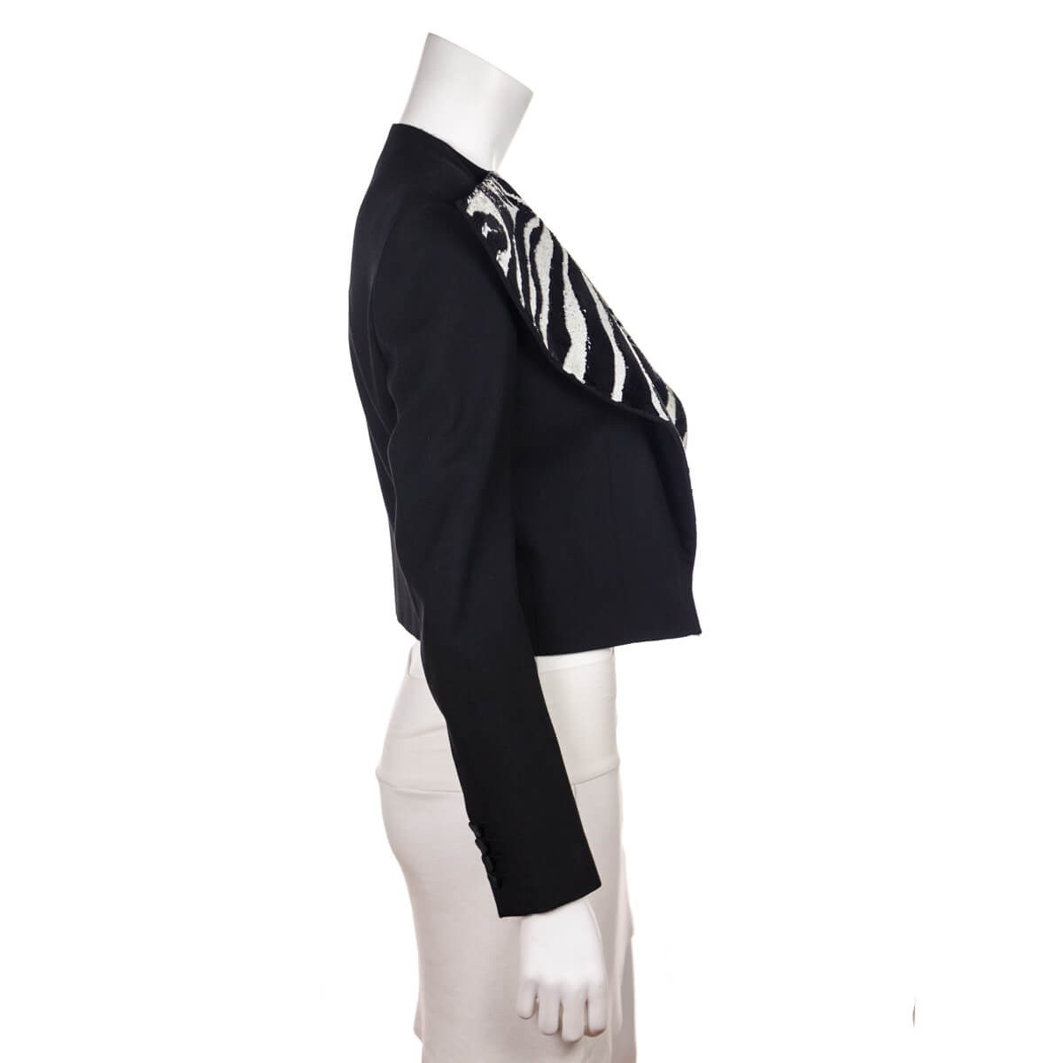 Saint Laurent Black & White Zebra Sequin Jacket Size M | FR 38