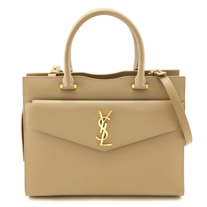 Saint Laurent Dark Beige Grain De Poudre Medium Uptown Tote