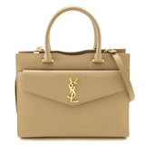 Saint Laurent Dark Beige Grain De Poudre Medium Uptown Tote