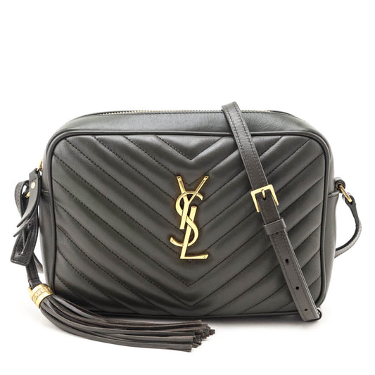 Saint Laurent Military Olive Calfskin Matelasse Monogram Lou Camera Bag