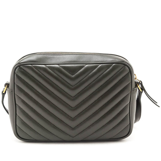 Saint Laurent Military Olive Calfskin Matelasse Monogram Lou Camera Bag