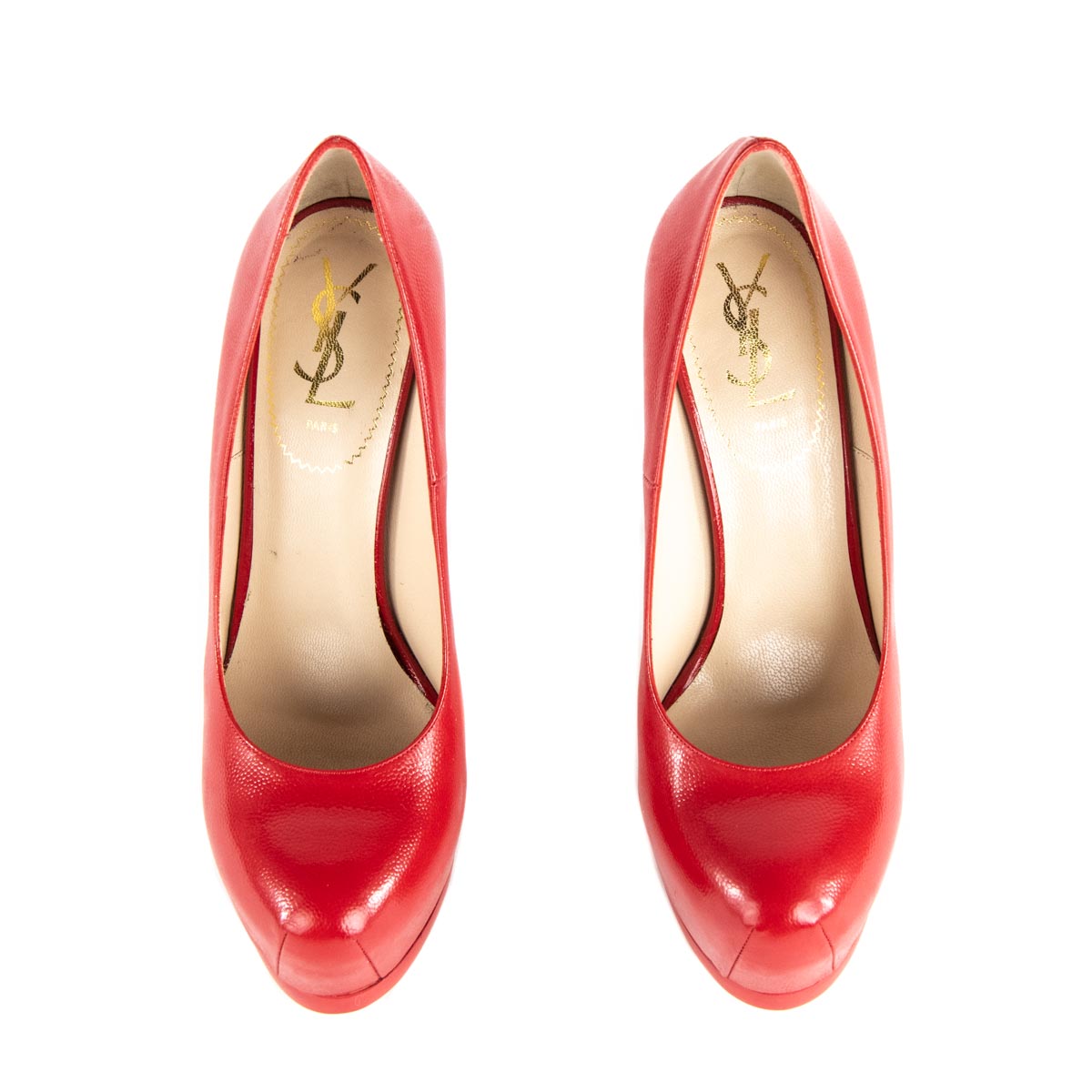Saint Laurent Red Tribute Two Platform Pumps Size US 9 | EU 39