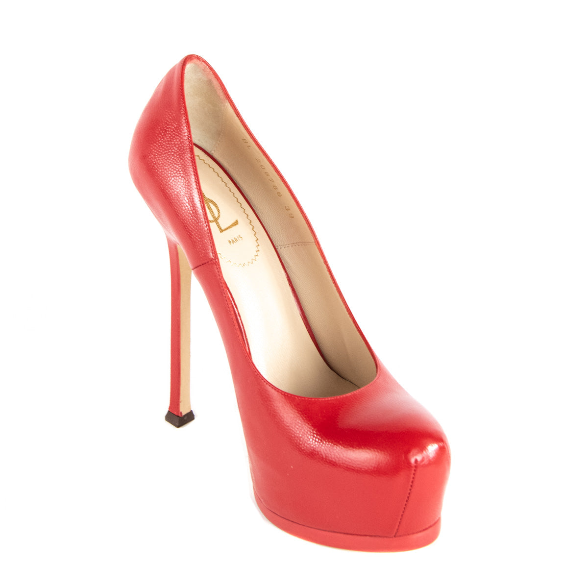 Saint Laurent Red Tribute Two Platform Pumps Size US 9 | EU 39