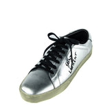 Saint Laurent Silver Leather Alpha Sigma Low Top Sneakers Size 11 | EU 41