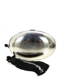 Saint Laurent Silver Monogram Hard Case Tassel Clutch Bag