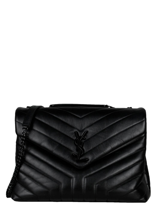 Saint Laurent Black Calfskin Y Medium Loulou Chain Shoulder Bag