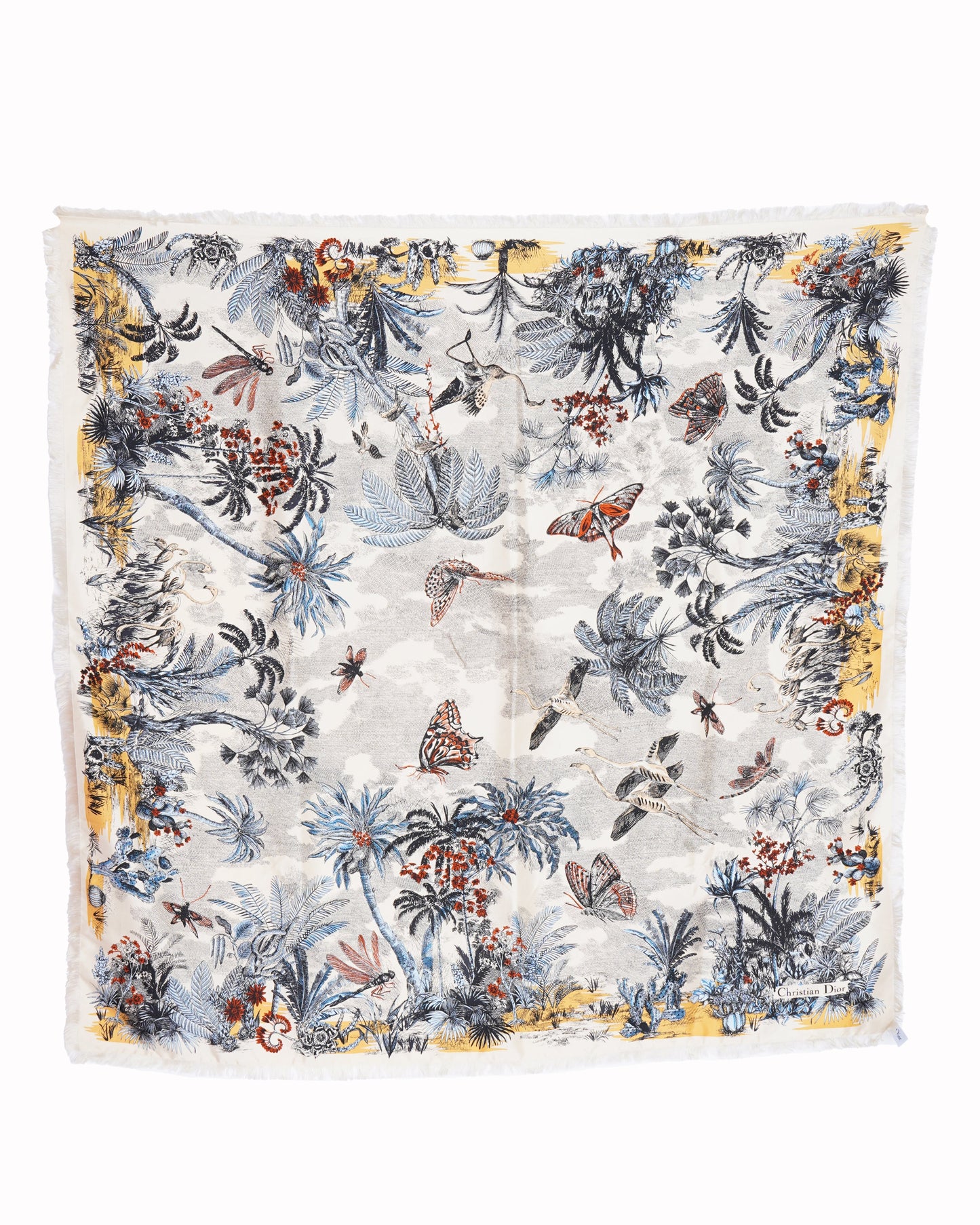 New Christian Dior Jardin 90 Square Scarf In Soie Silk