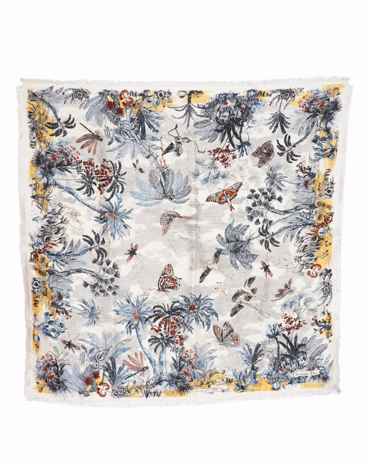New Christian Dior Jardin 90 Square Scarf In Soie Silk