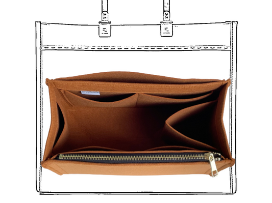 For [SUNSHINE MEDIUM/ LARGE] Liner Insert Organizer (Type X, Curved Sides)