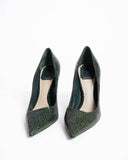 Christian dior crackeled leather pointed toe pumps