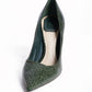 Christian dior crackeled leather pointed toe pumps