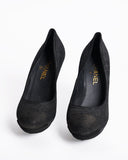 Chanel Leather Pumps In Black & Bronze