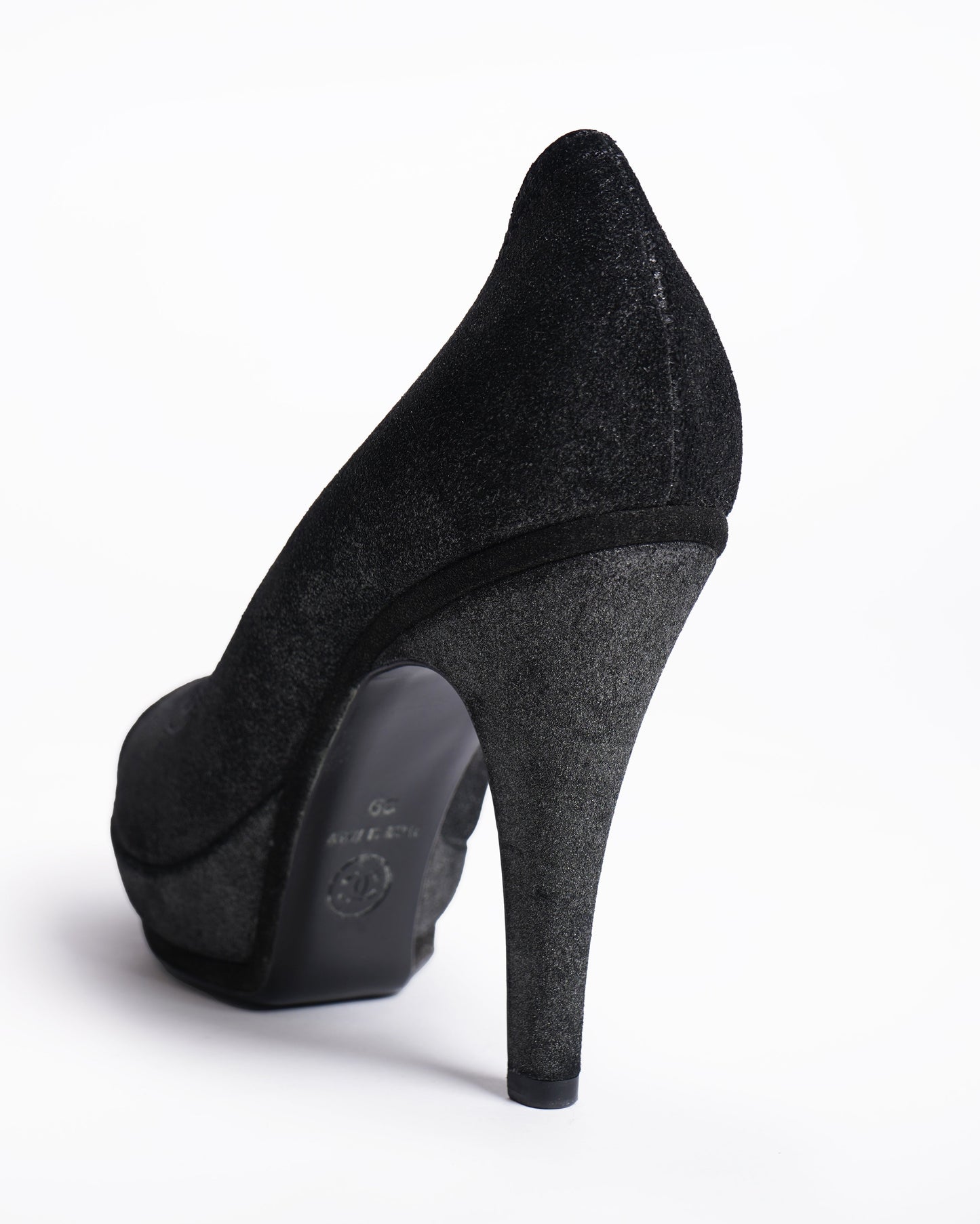 Chanel Leather Pumps In Black & Bronze