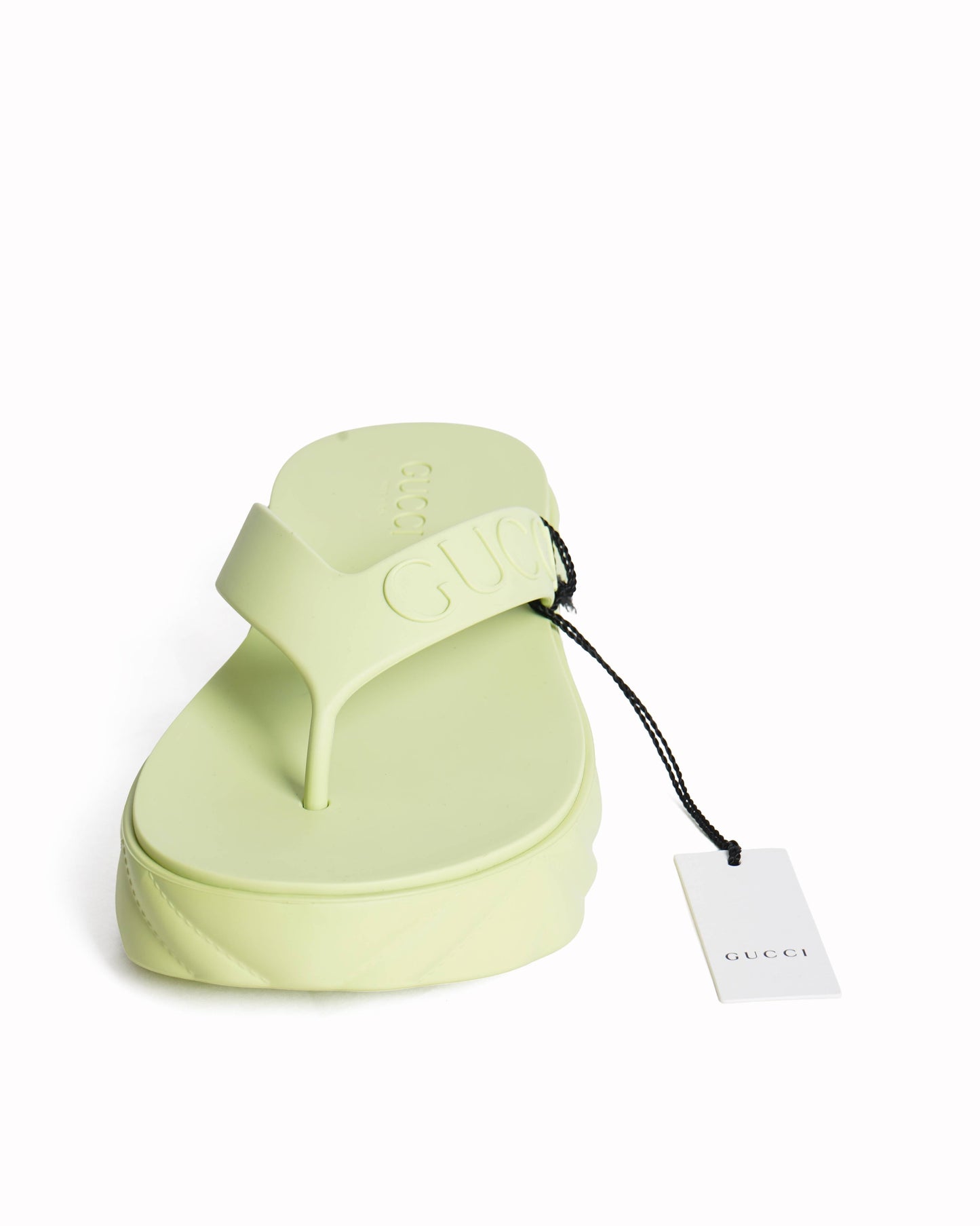 New Gucci neon lime green platform Sandals
