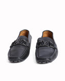 Louis vuitton monte carlo moccasin in black grained leather