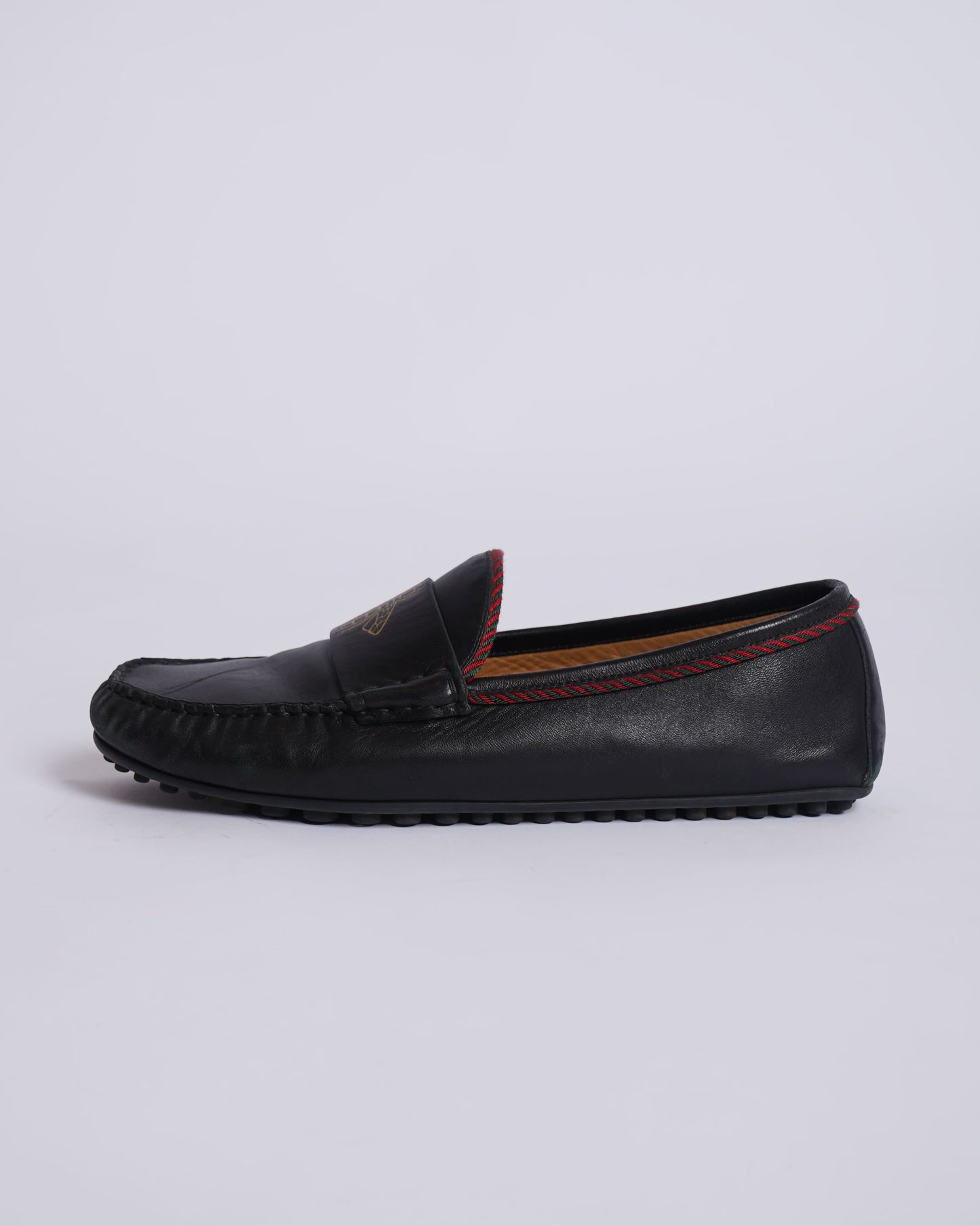 Gucci Men's Leather Bee Loafers