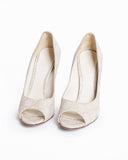 Gucci Monogram Peep Toe Pumps