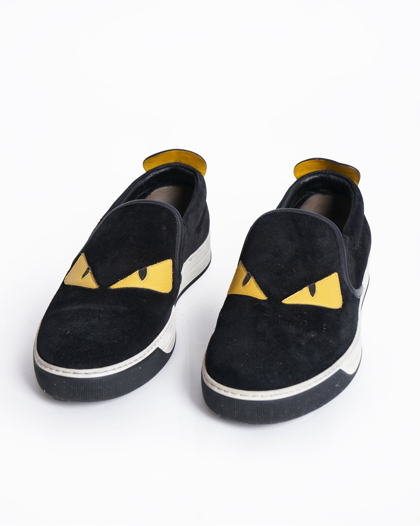 Fendi monster eye suede and leather shoes
