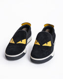 Fendi monster eye suede and leather shoes