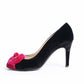 Chanel Velvet Camella Heels With Signature Rose Detailing