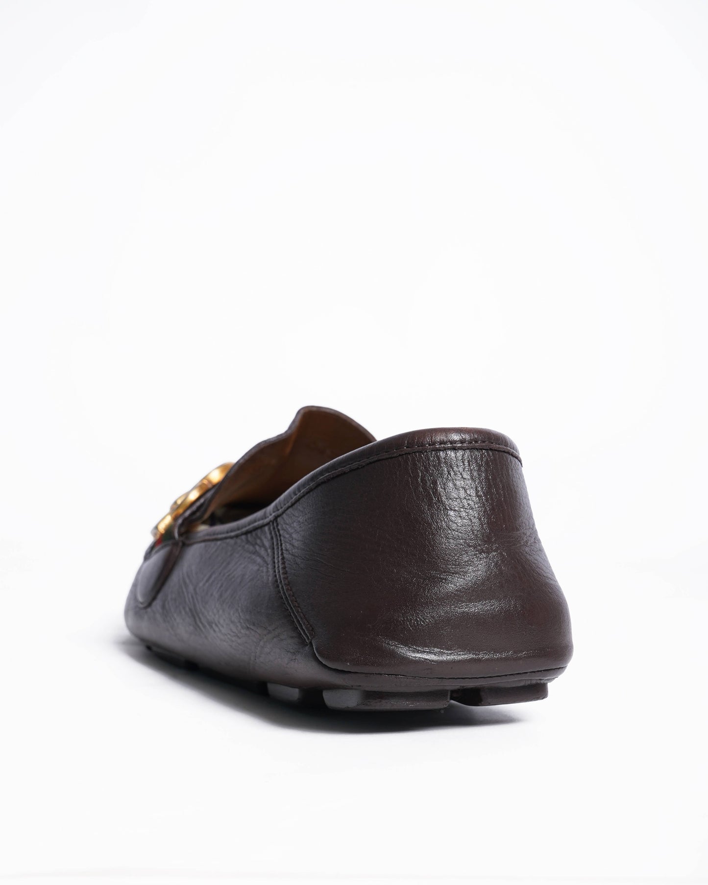 Gucci brown leather driver loafers