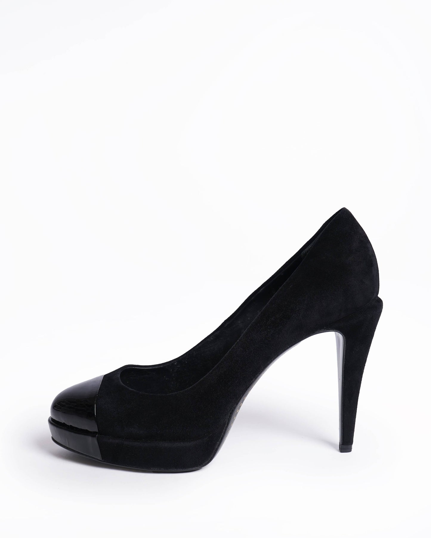 New Chanel Cap Toe Platform Pumps In Black