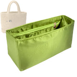 Organizer for [Medium Crochet tote bag, Prada] Bag Insert (Silk, Long Zip and Open Compartment)