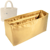 Organizer for [Small Crochet tote bag, Prada] Bag Insert (Silk, Long Zip and Open Compartment)