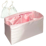 Organizer for [25 Small Handbag, Chanel] Bag Insert (Silk, Long Zip and Open Compartment)