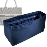 Organizer for [Book Tote Small, Dior] Bag Insert (Silk, Full-width Zip and Open Pocket)