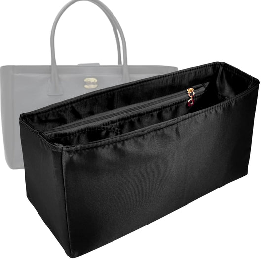 Organizer for [Cerf Medium, Chanel] Bag Insert (Silk, Full-width Zip and Open Pocket)