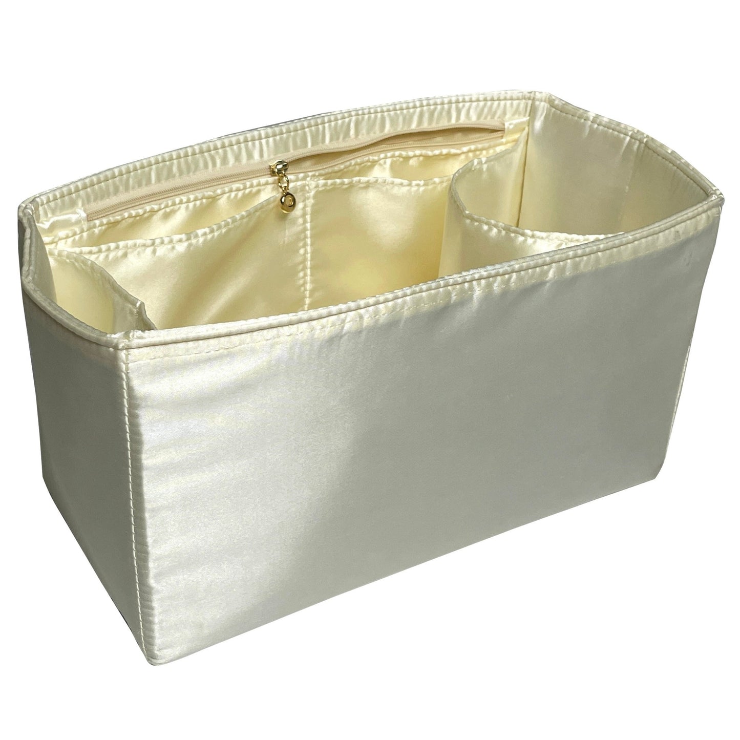 Organizer for [Y Tote, Saint Laurent (YSL)] Bag Insert (Silk, Full-width Zip and Open Pocket)