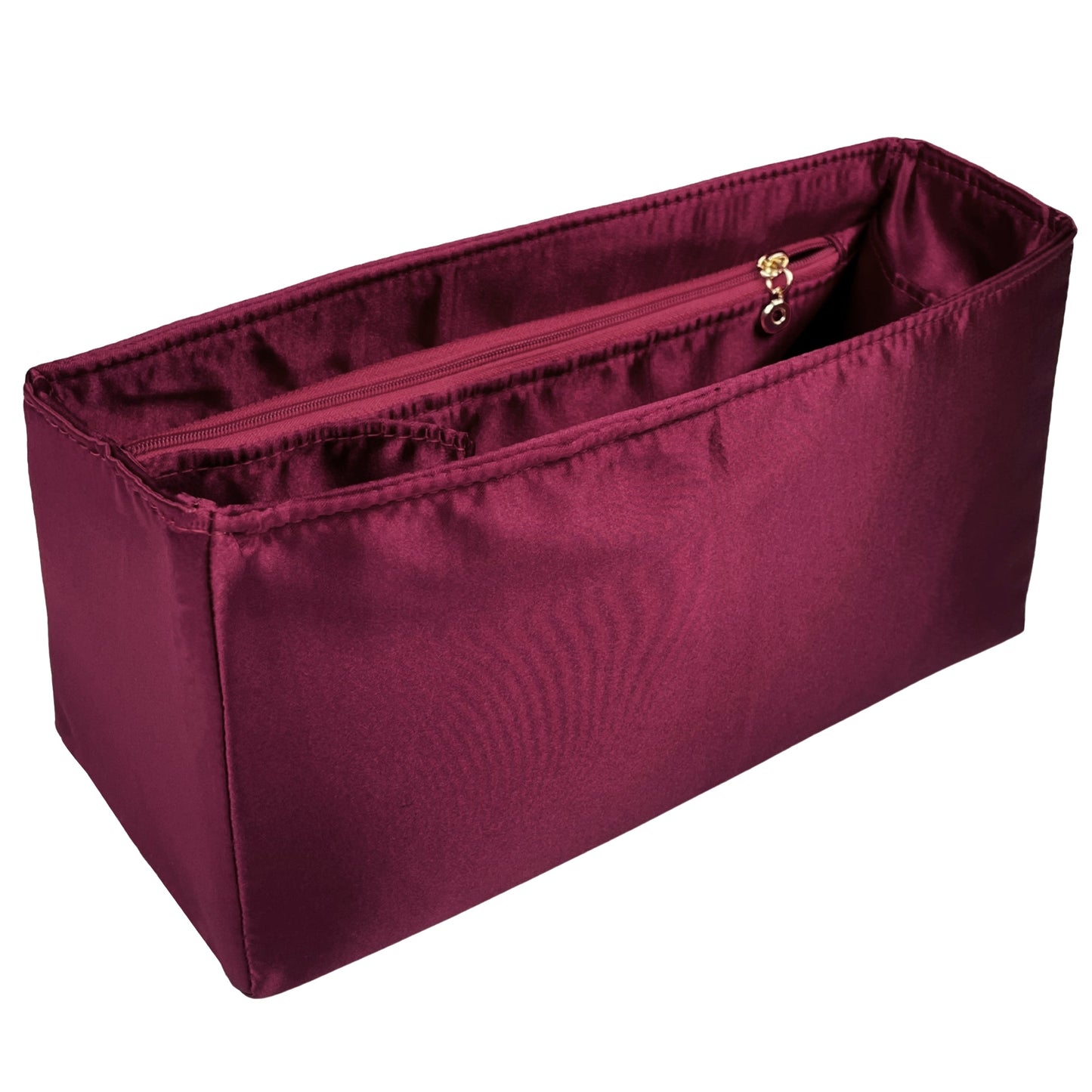 Organizer for [25 Medium Handbag, Chanel] Bag Insert (Silk, Long Zip and Open Compartment)