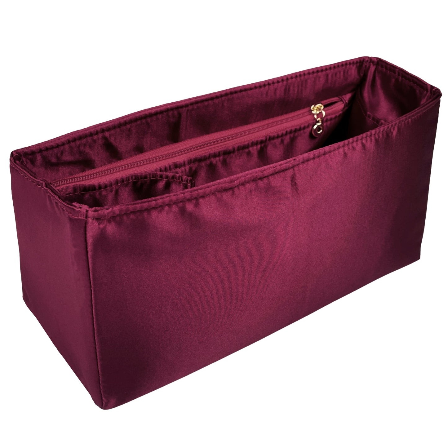 Organizer for [Lady Dior Medium, Dior] Bag Insert (Silk, Full-width Zip and Open Pocket)