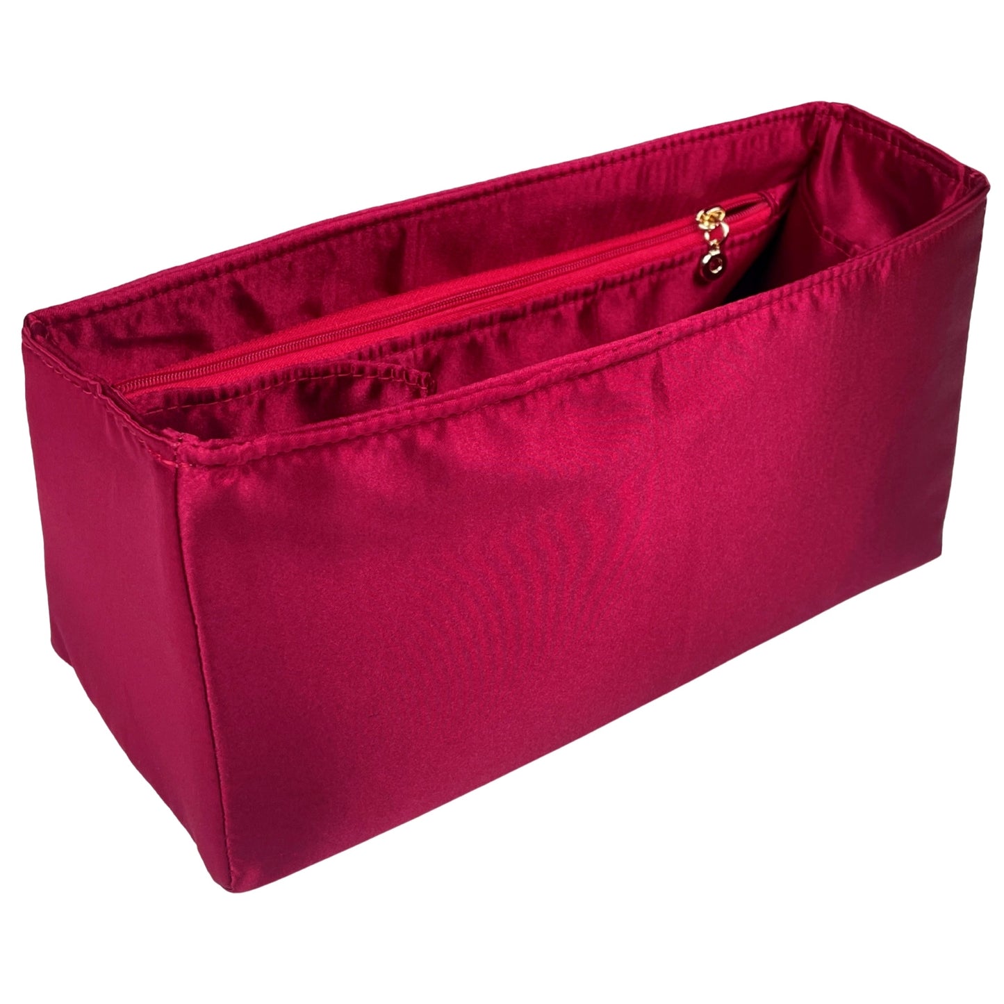 Organizer for [Caviar Medallion Tote Handbag, Chanel] Bag Insert (Silk, Full-width Zip and Open Pocket)