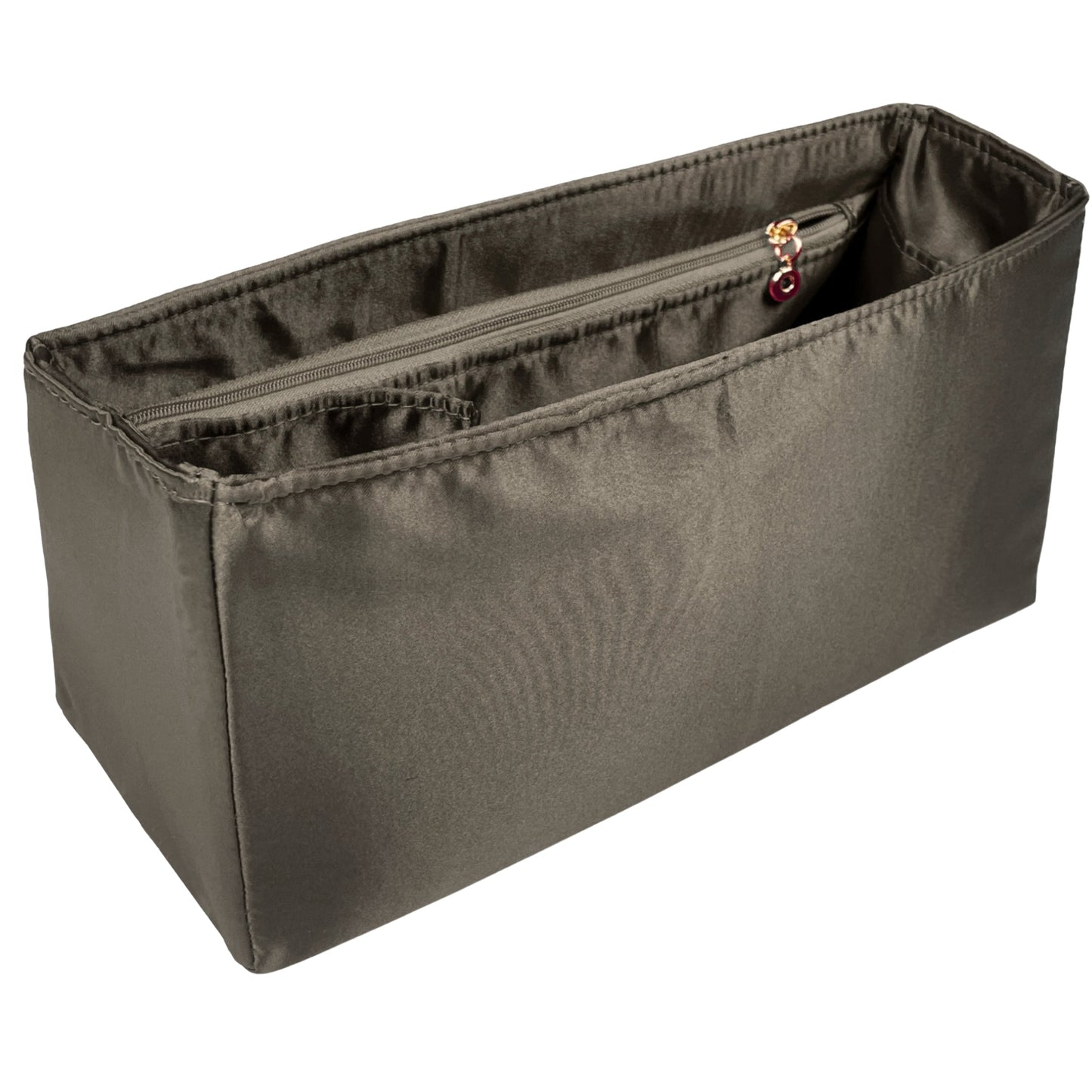 Organizer for [NIKI Shopping, Saint Laurent (YSL)] Bag Insert (Silk, Full-width Zip and Open Pocket)