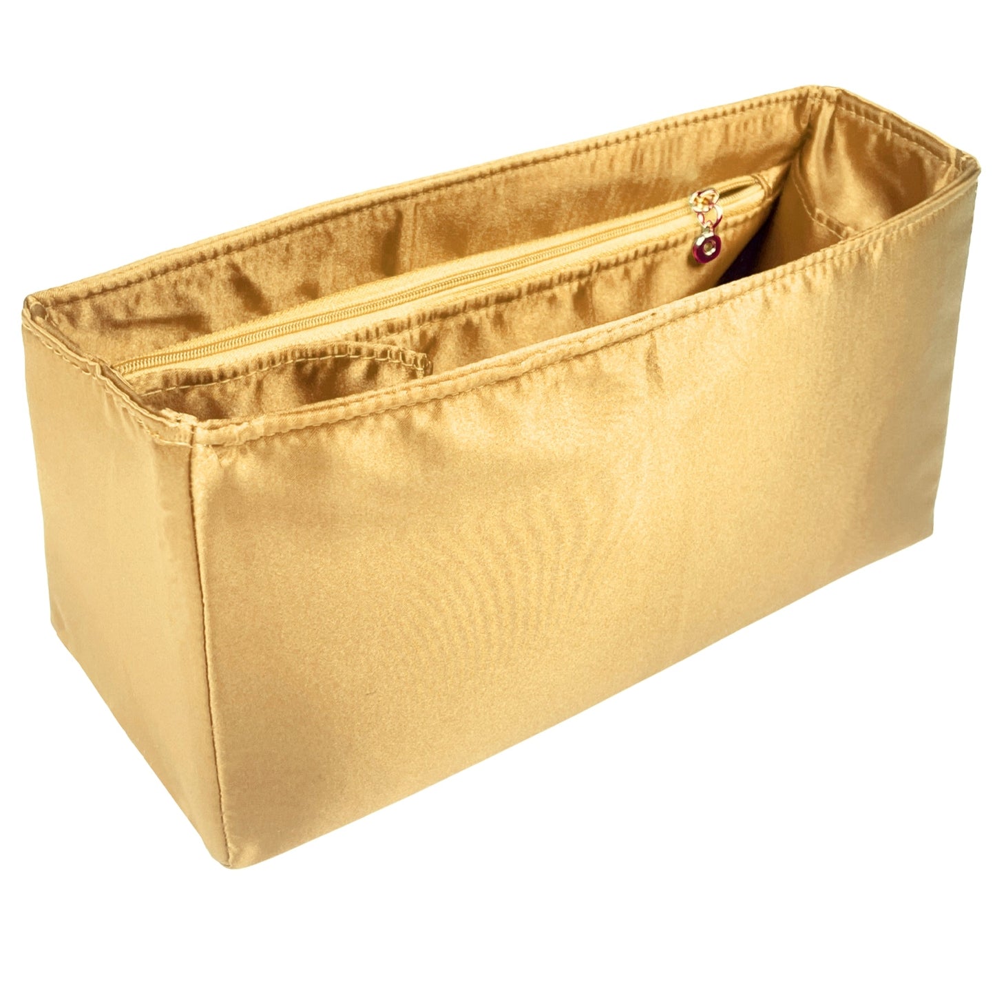Organizer for [LE 37 small in shiny leather, Saint Laurent (YSL)] Bag Insert (Silk, Full-width Zip and Open Pocket)