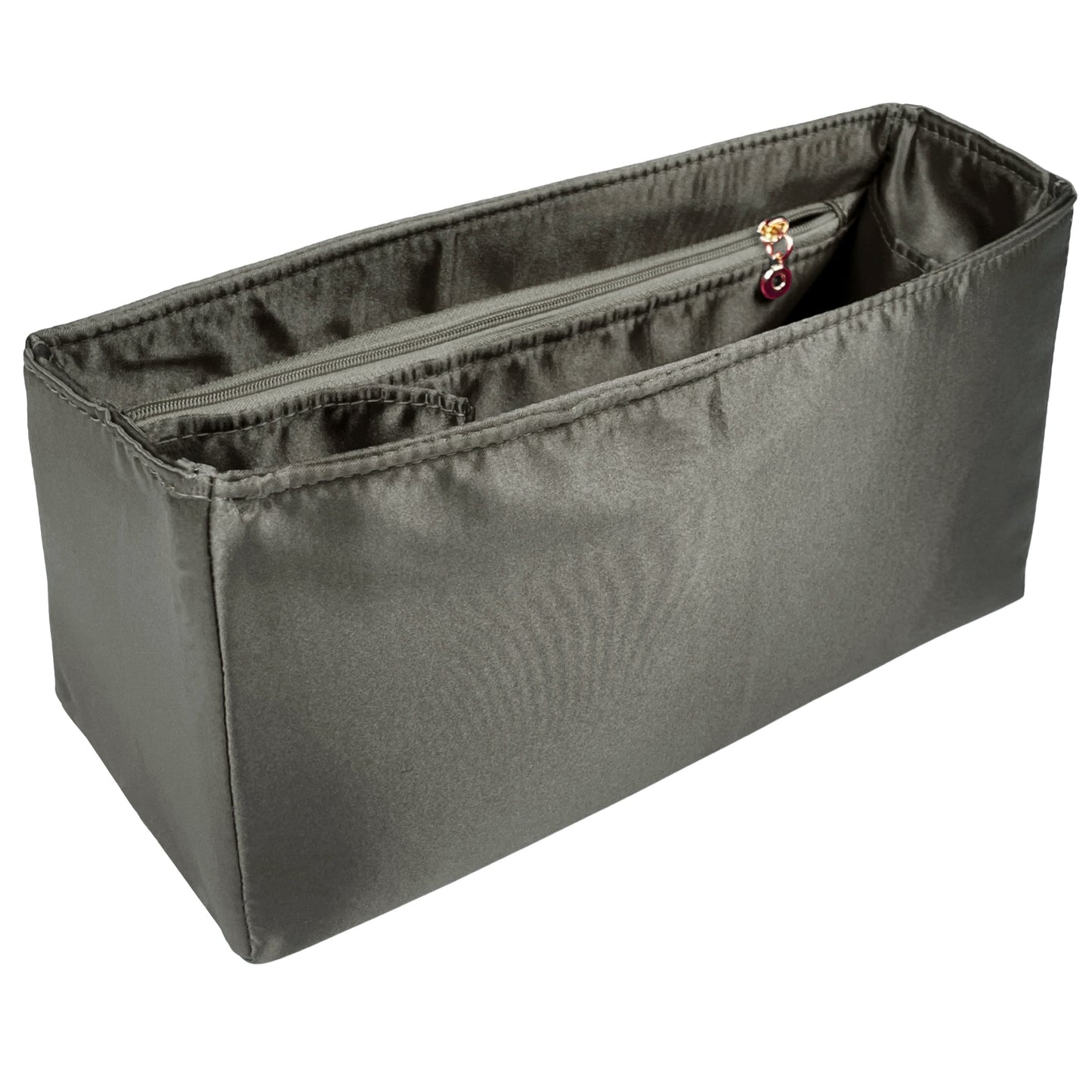 Organizer for [Large Shopping Bag, Chanel] Bag Insert (Silk, Full-width Zip and Open Pocket)