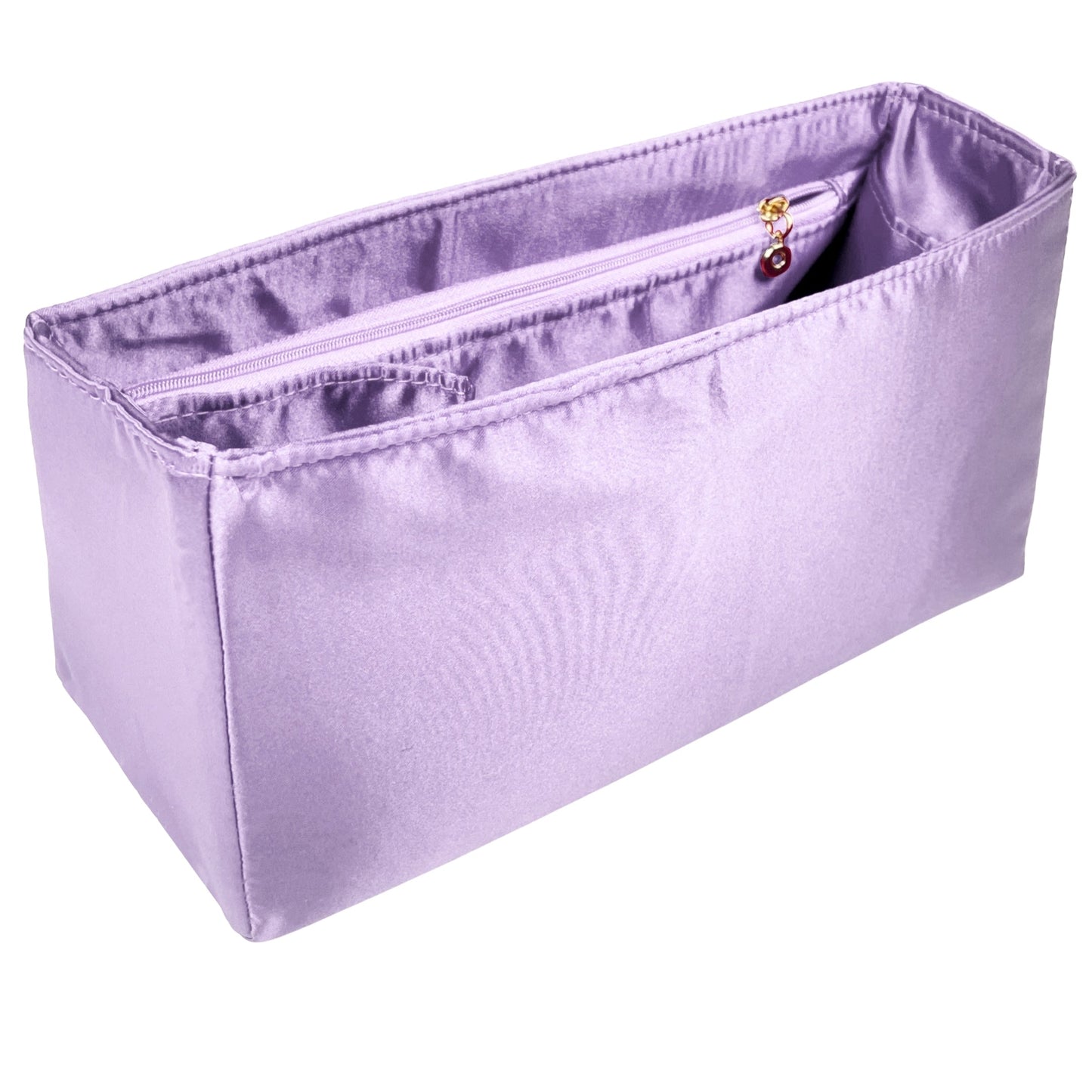 Organizer for [NIKI Oversized, Saint Laurent (YSL)] Bag Insert (Silk, Full-width Zip and Open Pocket)