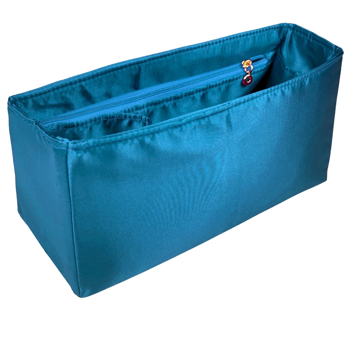 Organizer for [25 Medium Handbag, Chanel] Bag Insert (Silk, Long Zip and Open Compartment)